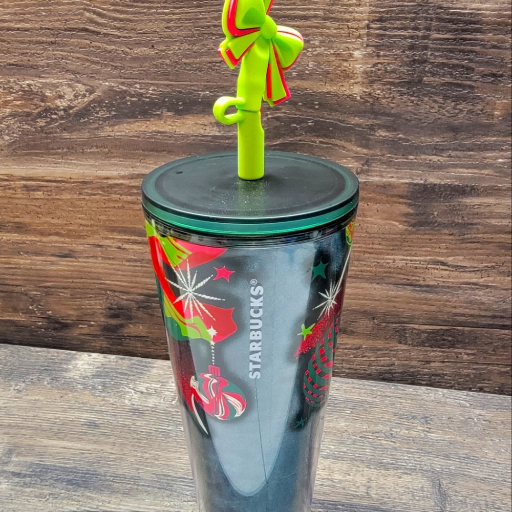 Starbucks 2023 Christmas Holiday Venti Tumbler w/Silicone Straw Topper 24oz